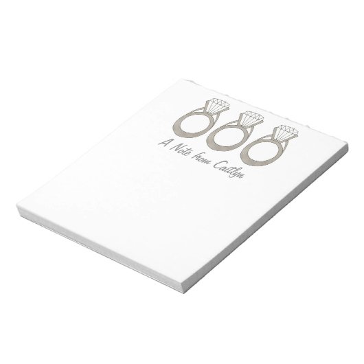 Diamond Ring Personalized Bride Wedding Notitieblo Notitieblok (Linkerzijde)