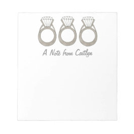Diamond Ring Personalized Bride Wedding Notitieblo Notitieblok