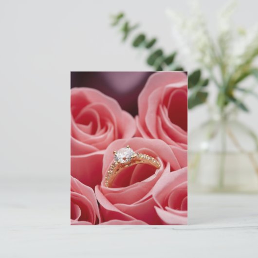 Diamond Ring Rozen Briefkaart (Staand voorkant)