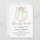 Diamond Ring She's tying the knot Bridal Shower Kaart (Voorkant)