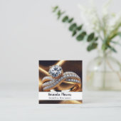 Diamond Ring Sieraden Ontwerper Juwelier Vierkante Visitekaartje