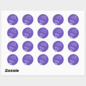 Diamond Ring Silhouet Adreslabel (Paarse) Ronde Sticker (Vel)