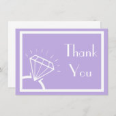 Diamond Ring Silhouette Hartelijk dank (Violet Paa Bedankkaart (Voorkant / Achterkant)