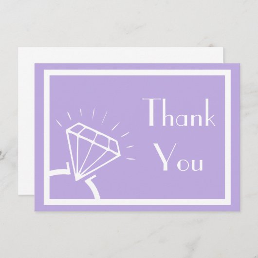 Diamond Ring Silhouette Hartelijk dank (Violet Paa Bedankkaart (Voorkant / Achterkant)