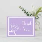 Diamond Ring Silhouette Hartelijk dank (Violet Paa Bedankkaart (Staand voorkant)