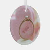 Diamond Ring Verloving Glas Ornament (Voorkant Rechts)