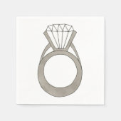 Diamond Ring Verloving Vrijgezellenfeest Party Nap Servetten (Voorkant)