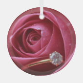 Diamond Ring-voorstel Glas Ornament (Voorkant)