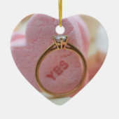 Diamond Ring-voorstel Keramisch Ornament (Voorkant)