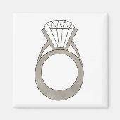 Diamond Ring Wedding Bride Vrijgezellenfeest Magne Magneet (Voorkant)