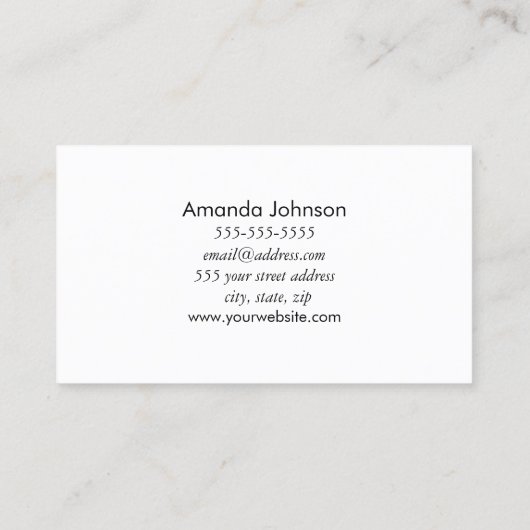 Diamond Ring Wedding Planner Visitekaartje (Achterkant)