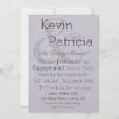 Diamond Ring Ze zei ja, grijs en Mauve Party card Kaart (Achterkant)