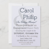 Diamond Ring Ze zei ja Navy en Grey Party Kaart (Achterkant)