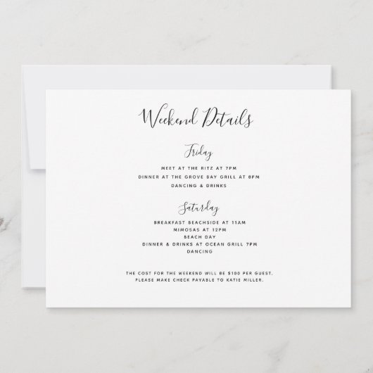 Diamond Ring Zwembad Float Bachelorette Routebesch Kaart (Achterkant)