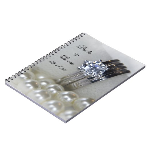 Diamond Rings and Pearls Wedding Notitieboek (Linkerzijde)