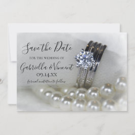 Diamond Rings and Pearls Wedding Save the Date