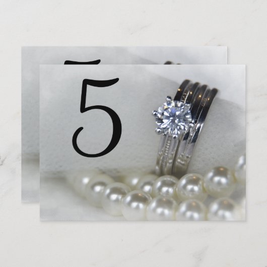 Diamond Rings- en parelnummers Briefkaart (Voorkant / Achterkant)