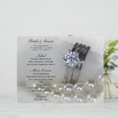 Diamond Rings en Pearls Wedding Menu (Staand voorkant)