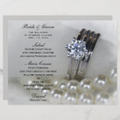 Diamond Rings en Pearls Wedding Menu (Voorkant / Achterkant)