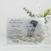 Diamond Rings en White Pearls Vrijgezellenfeest Kaart (Staand voorkant)