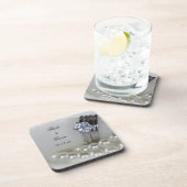 Diamond Rings en White Pearls Wedding Drankjes Onderzetter (Rechterzijde)