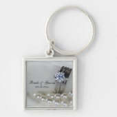 Diamond Rings en White Pearls Wedding Sleutelhanger (Voorkant)