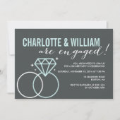 Diamond Rings Engagement Party Slate Kaart (Voorkant)