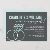 Diamond Rings Engagement Party Slate Kaart (Voorkant / Achterkant)
