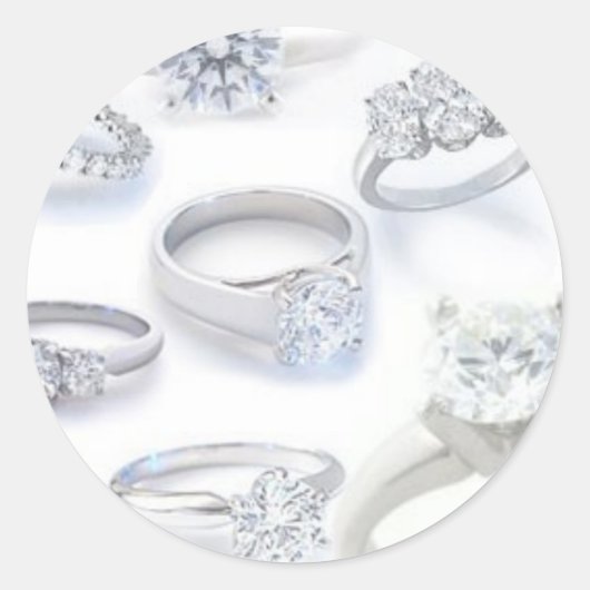 Diamond Rings Ronde Sticker (Voorkant)