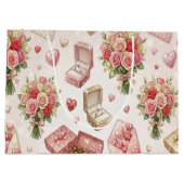 Diamond Rings, Roses & Luxury Gift Boxes Pattern Groot Cadeauzakje (Achterkant)