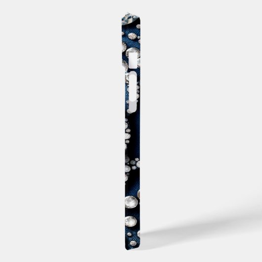 Diamond Roos & Denim Glam Bling Case-Mate iPhone Case (Achterkant / Links)