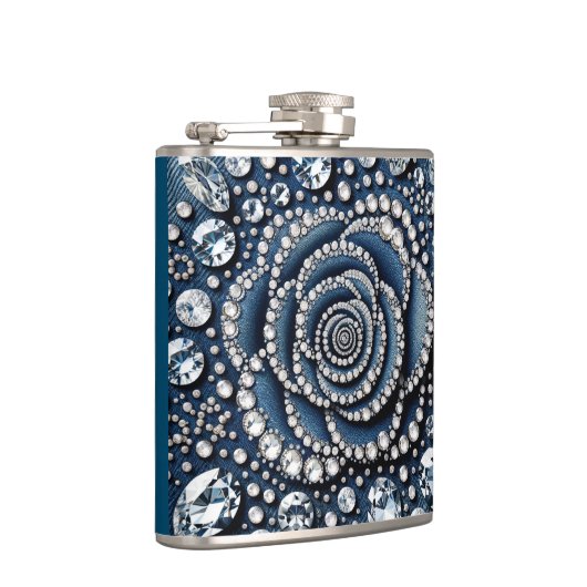 Diamond Roos & Denim Glam Bling Heupfles (Rechts)