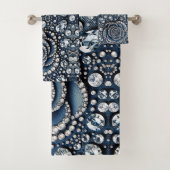 Diamond Roos & Denim Glam Bling Juwelen Bad Handdoek (Insitu)
