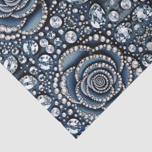 Diamond Roos & Denim Glam Bling Juwelen Tissuepapier (Detail)