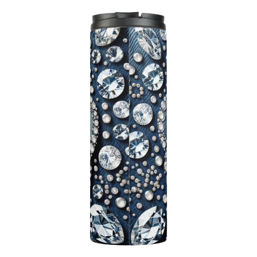 Diamond Roos & Denim Glam Bling Thermosbeker (Achterkant)
