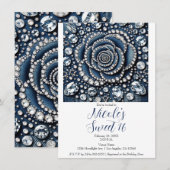 Diamond Roos & Denim Glam Sweet 16 Verjaardagsfees Kaart (Voorkant / Achterkant)