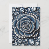 Diamond Roos & Denim Glam Sweet 16 Verjaardagsfees Kaart (Achterkant)