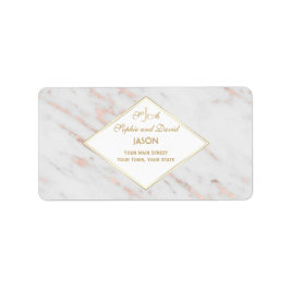 Diamond Roos Gold Marble Wedding Etiket