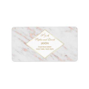 Diamond Roos Gold Marble Wedding Etiket