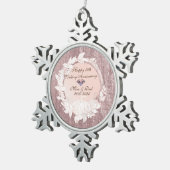 Diamond Roos Gold Pumpkin10th Wedding Jubileum Tin Sneeuwvlok Ornament (Rechts)