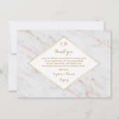 Diamond Roos Goud Marmeren bruiloft BEDANKT (Achterkant)