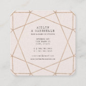 Diamond Roos Gouden Edelsteen Geometrisch Stijlvol Vierkante Visitekaartje (Achterkant)