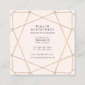 Diamond Roos Gouden Edelsteen Geometrische Stijlvo Vierkante Visitekaartje (Achterkant)