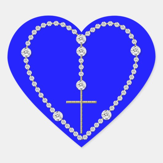 Diamond Rosary - Hail Mary Full of Grace Hart Sticker (Voorkant)