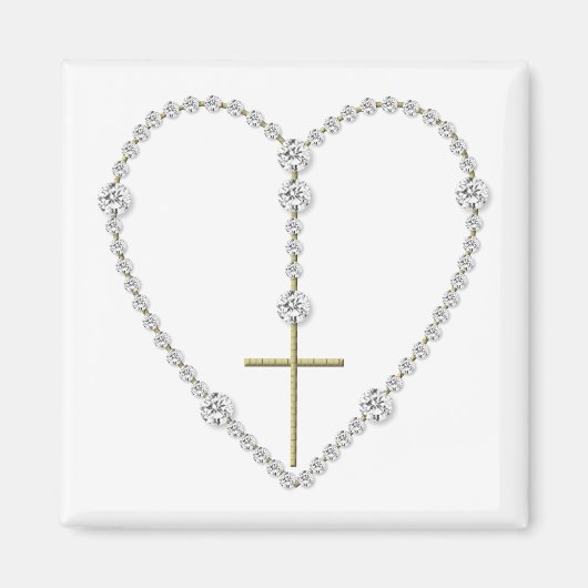 Diamond Rosary - Hail Mary Full of Grace Magneet (Voorkant)