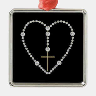 Diamond Rosary - Hail Mary Full of Grace Metalen Ornament