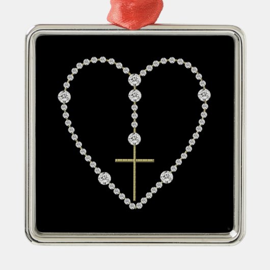 Diamond Rosary - Hail Mary Full of Grace Metalen Ornament (Voorkant)