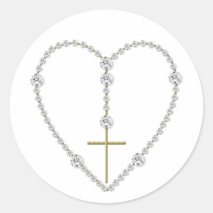 Diamond Rosary - Hail Mary Full of Grace Ronde Sticker