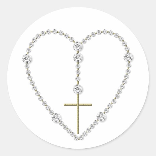Diamond Rosary - Hail Mary Full of Grace Ronde Sticker (Voorkant)