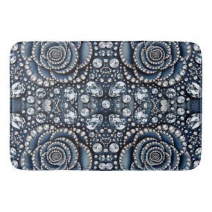 Diamond Rose & Denim Glam Bling Juwelen Badmat